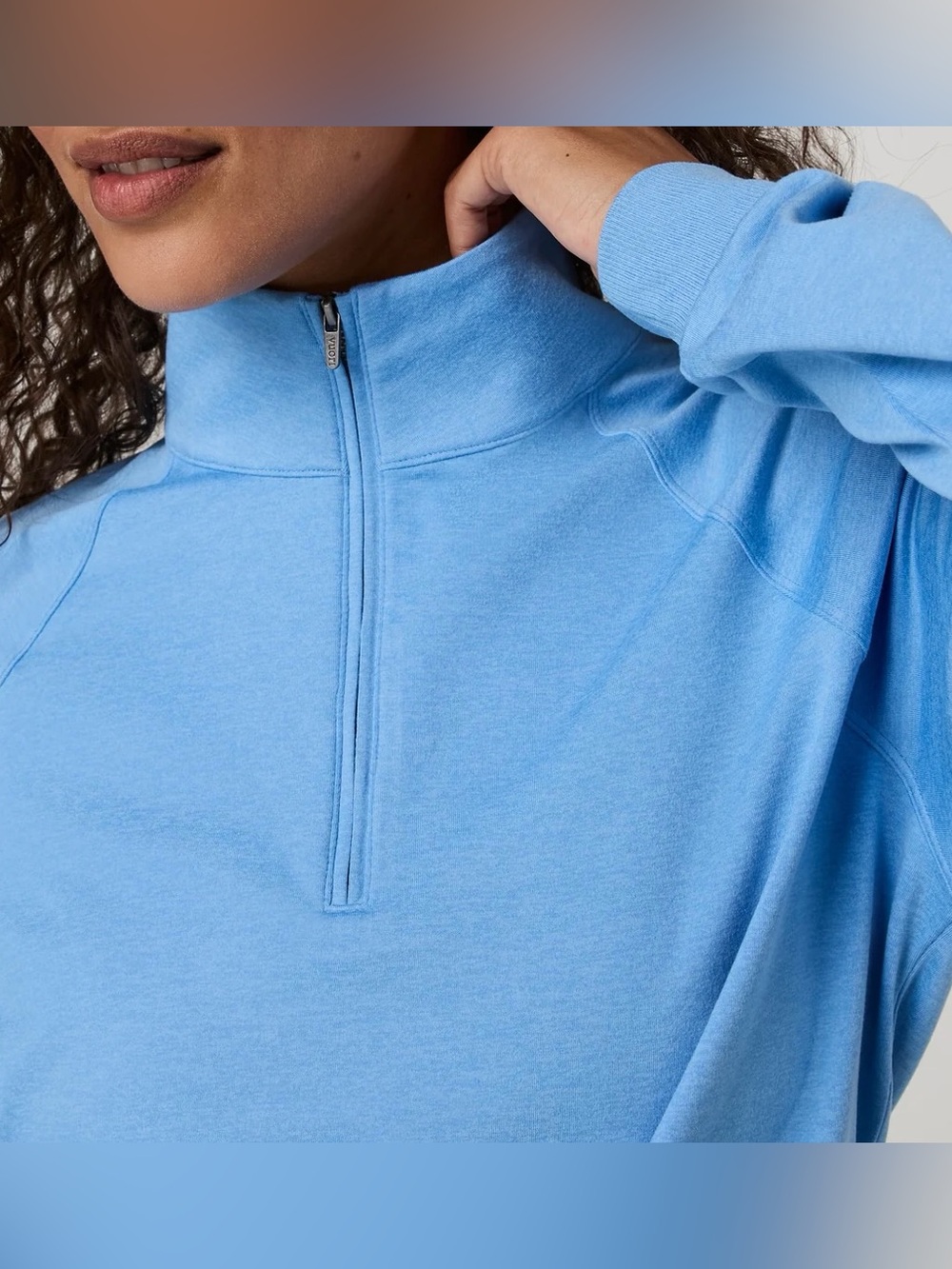 NWT Vuori Halo Half Zip in Oasis Blue Heather - Picture 3 of 9